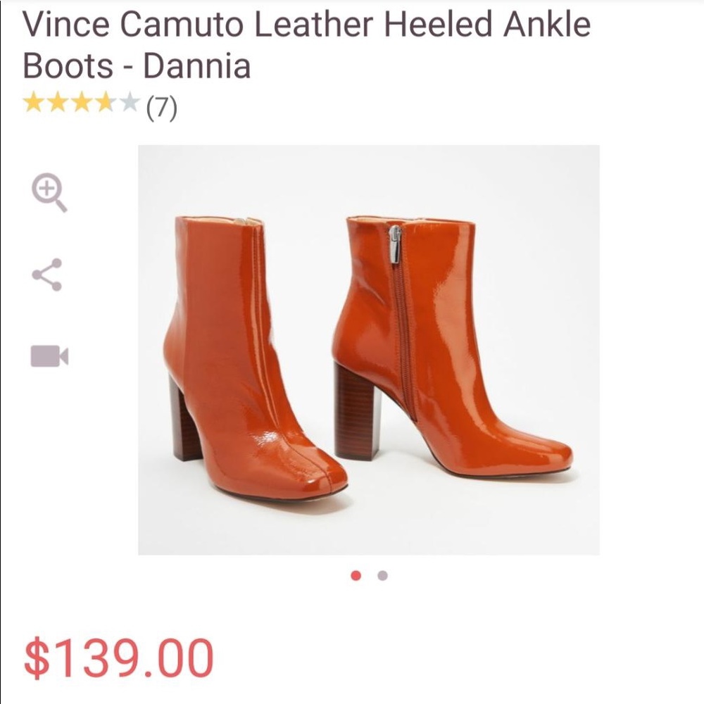 Vince Camuta burnt orange boots.  Size 7.